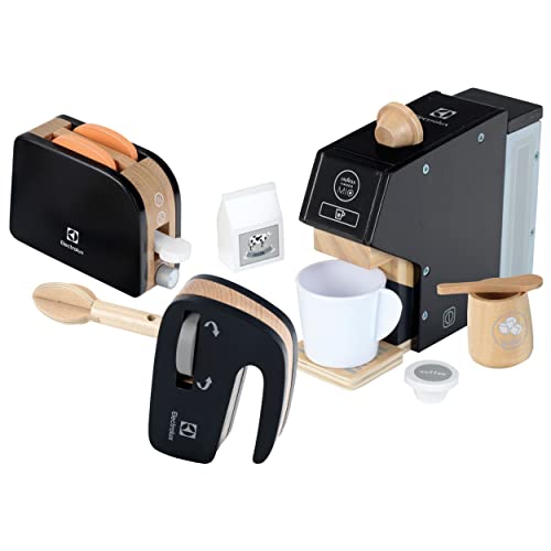 Theo Klein 7404 Electrolux Kitchen Set, Wood I Kitchen Set Consisting of Coffee Maker, Blender and Toaster I Incl Accessories , Toy for Children from 3 years
